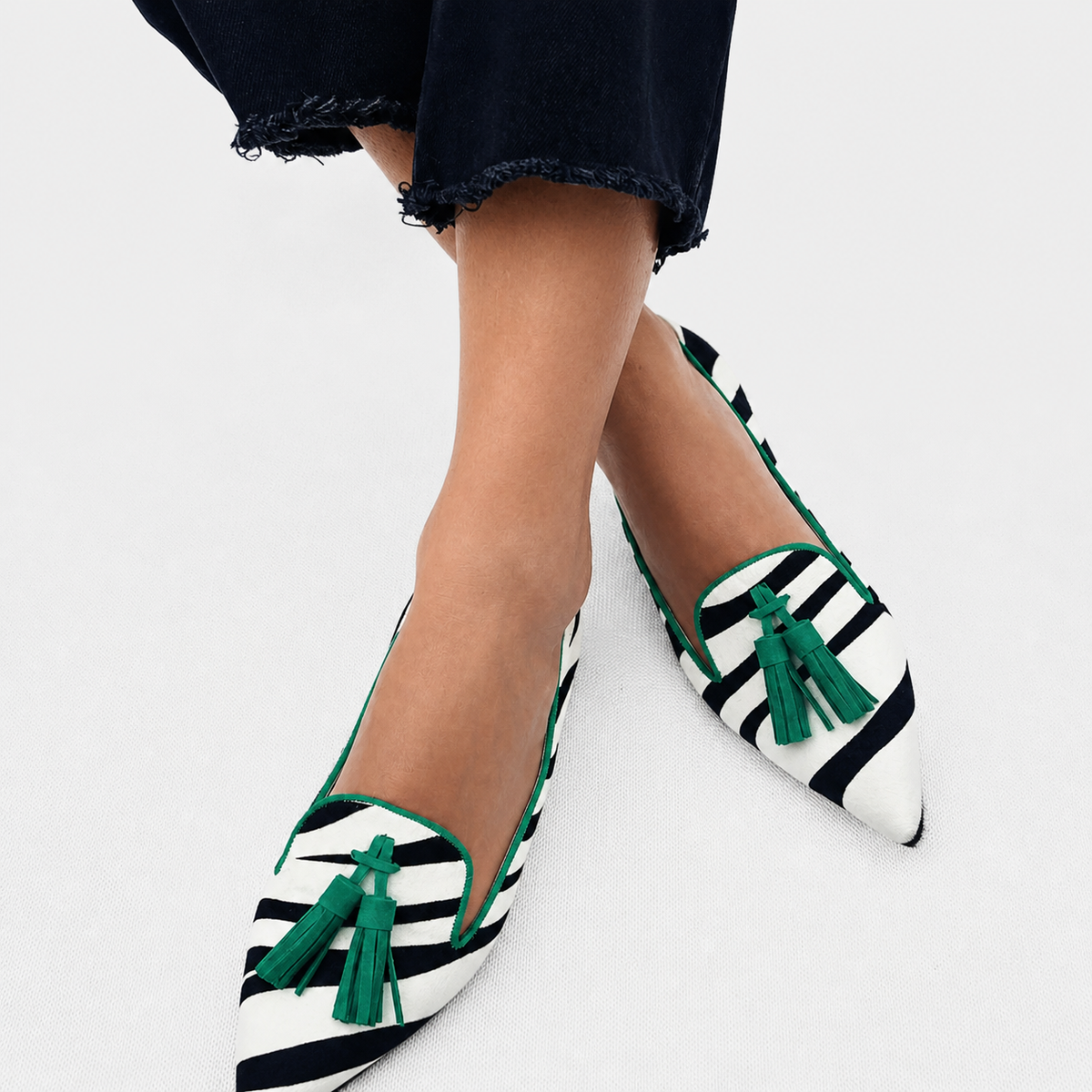 Riane | Mocasines Zebra Verde