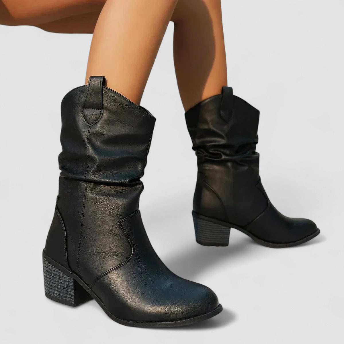 Alicia | Botas de Tacón de Caña Caída