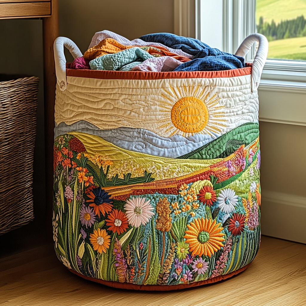 Zoe | Cesta Acolchada con Pradera en Flor