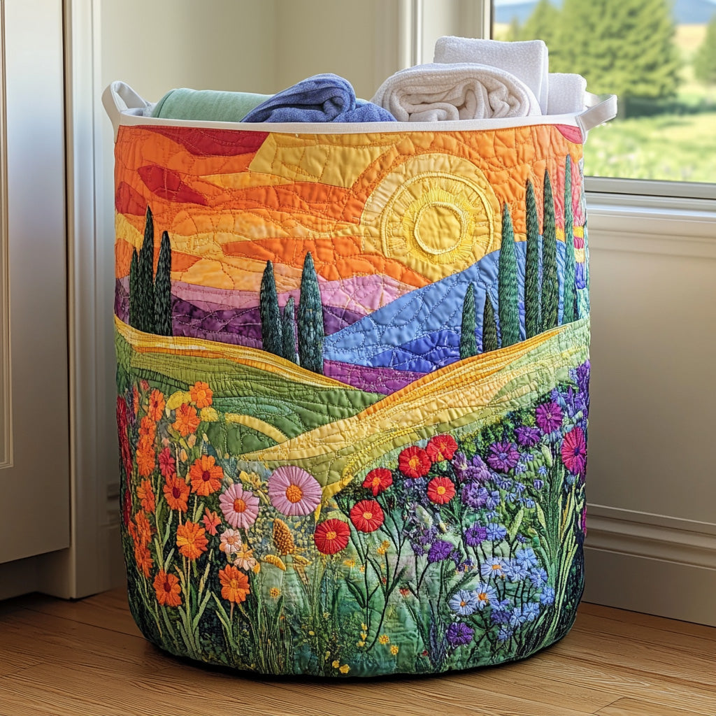 Sofía | Cesta Acolchada con Atardecer en la Pradera