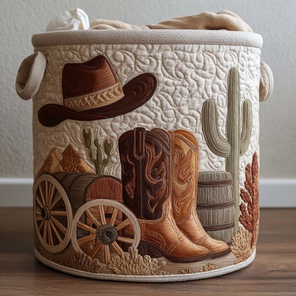 Itziar | Cesta Acolchada con Botas y Sombrero Vaquero