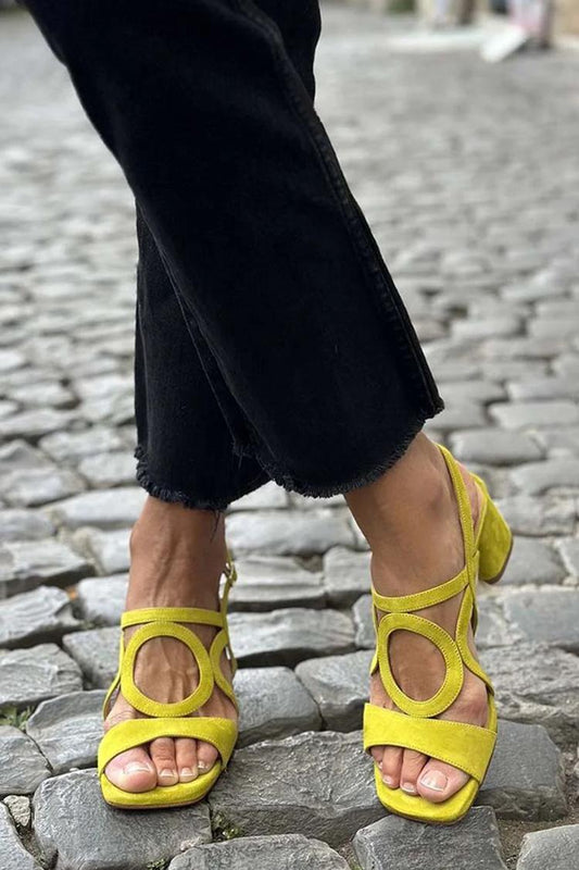 Caliope | Tacones con Punta Cuadrada y Corte Redondo