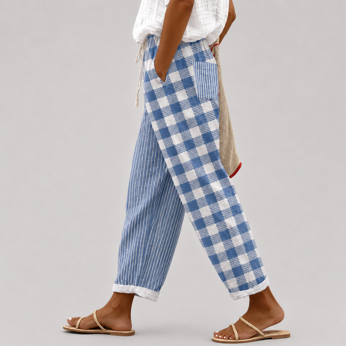Marina | Pantalones Rectos con Cordón