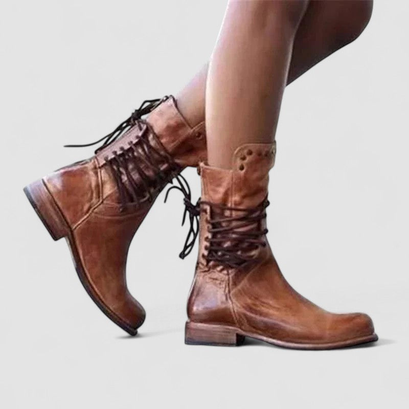 Eva | Botines Vintage con Cordones