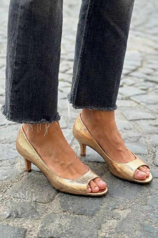 Aránzazu | Sandalias de Tacón Bajo con Puntera Abierta