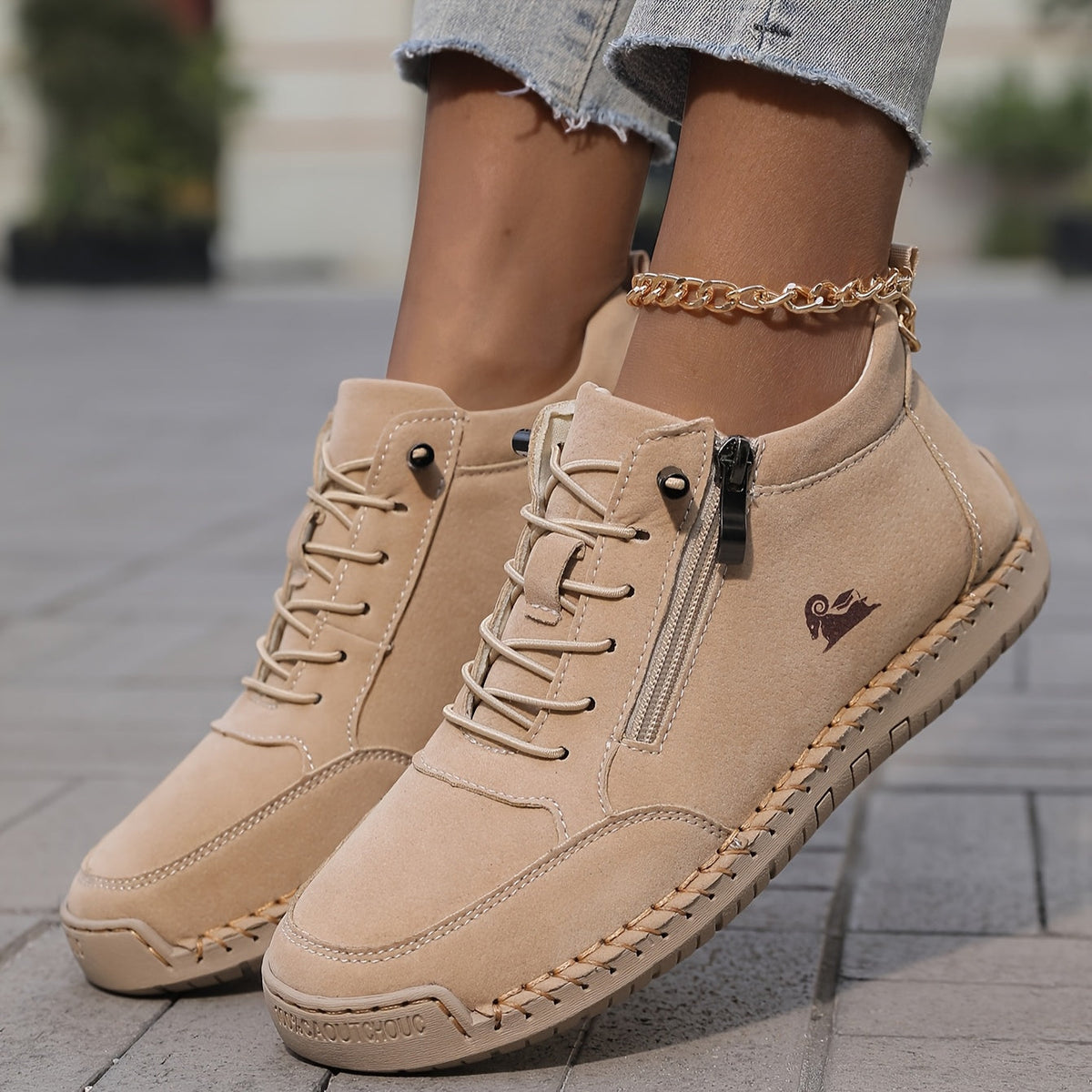 Eulalia | Zapatos de Ante con Cremallera