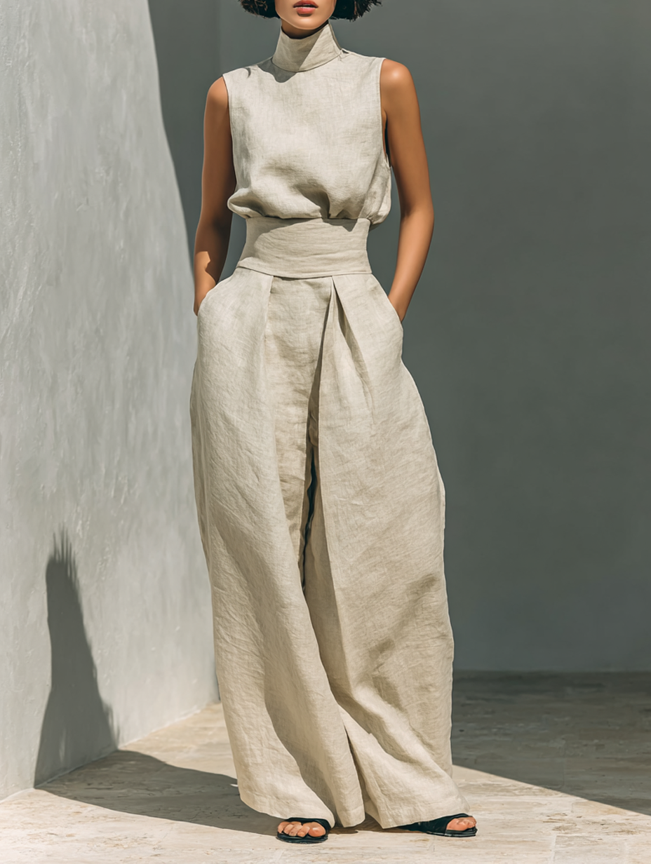 Venancia | Conjunto Minimalista Top y Pantalón Ancho