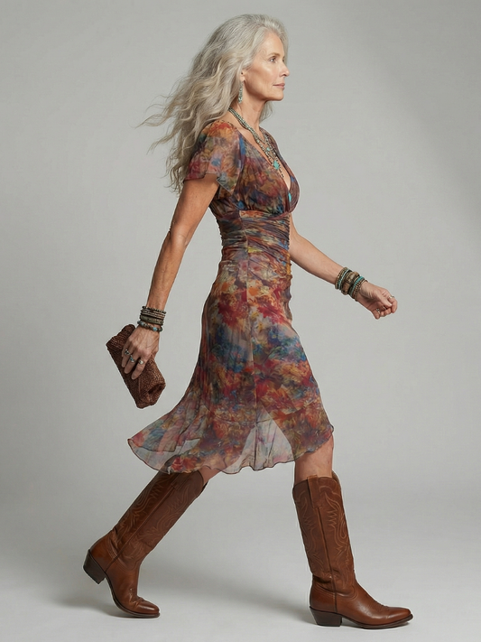Ainhoa | Vestido Midi Halter con Bajo Asimétrico y Abertura Lateral