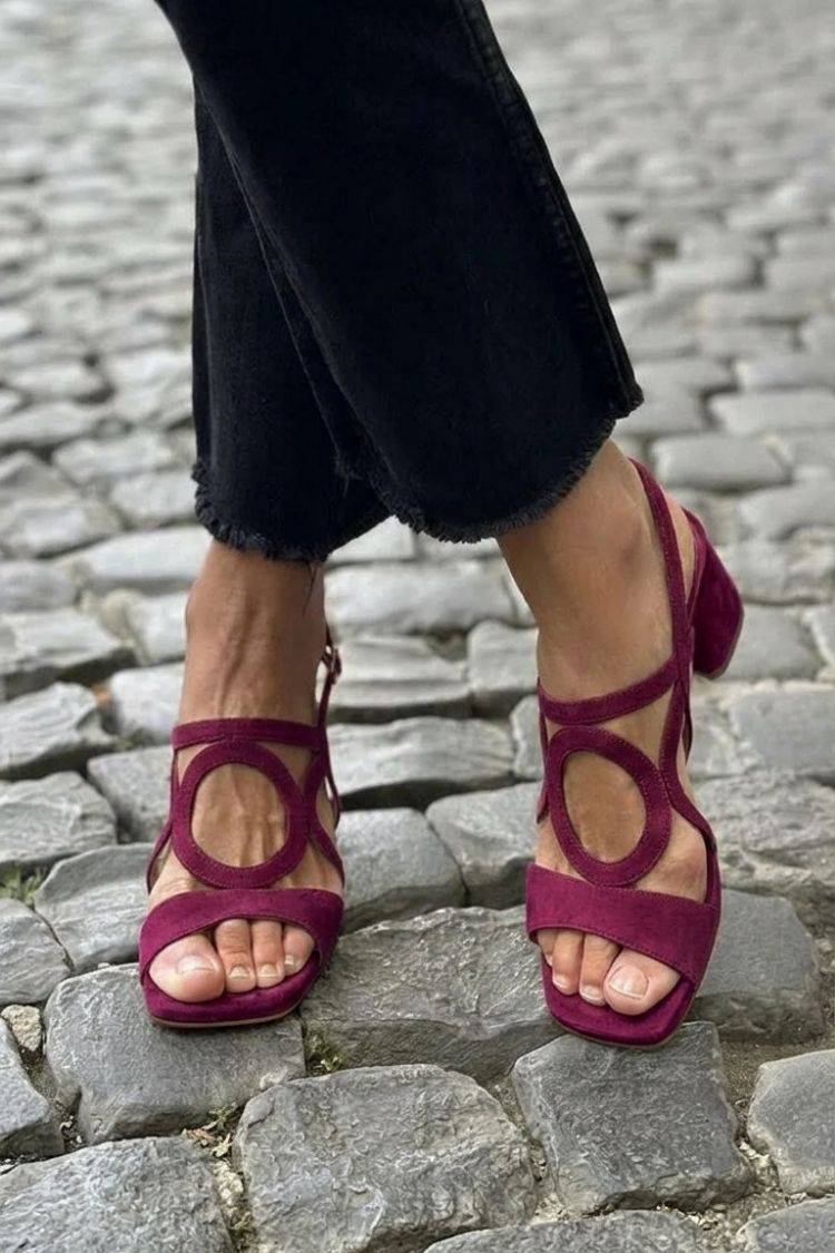 Caliope | Tacones con Punta Cuadrada y Corte Redondo