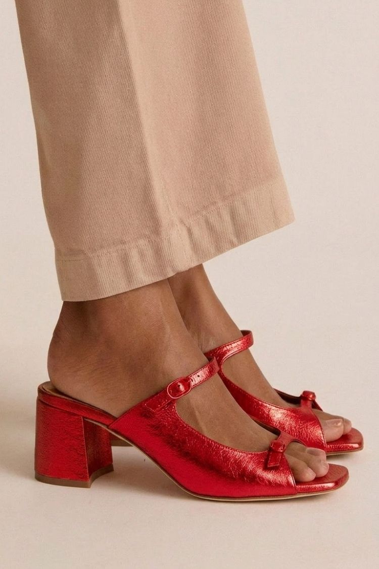 Sonsoles | Tacones Gruesos con Tira Trasera y Puntera en Bloques
