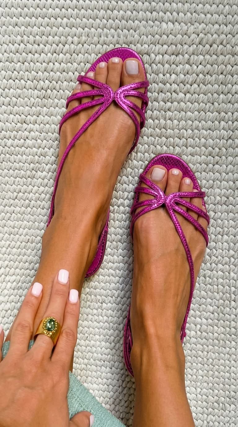 Delia | Sandalias de Tiras Metalizadas