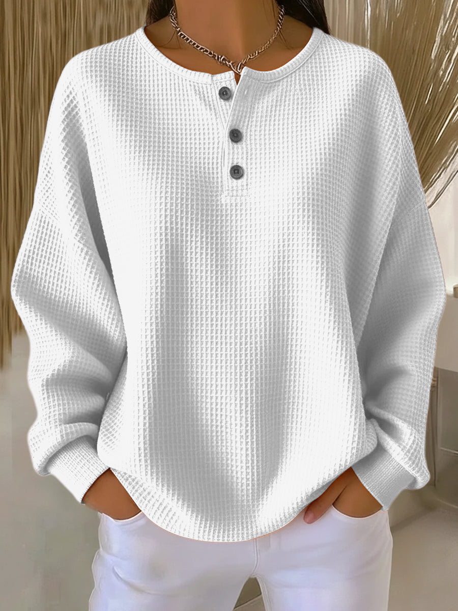 Amelia | Sudadera Henley Gofrada