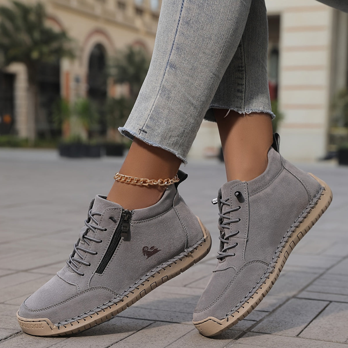 Eulalia | Zapatos de Ante con Cremallera