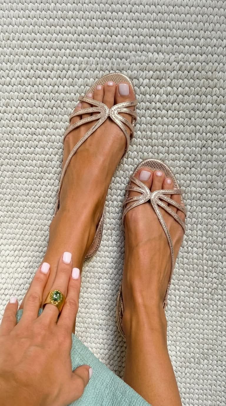 Delia | Sandalias de Tiras Metalizadas