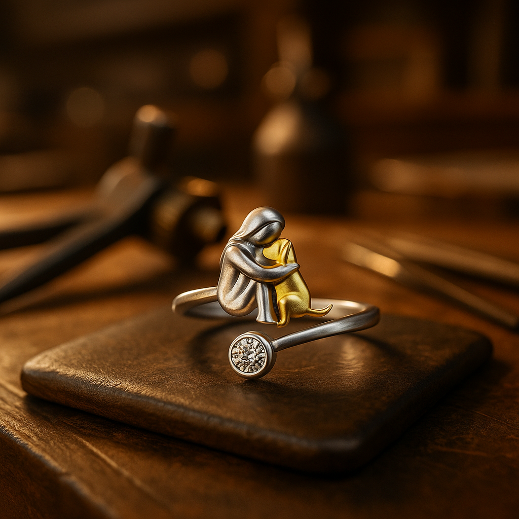 Anillo Ajustable Mujer con Perro