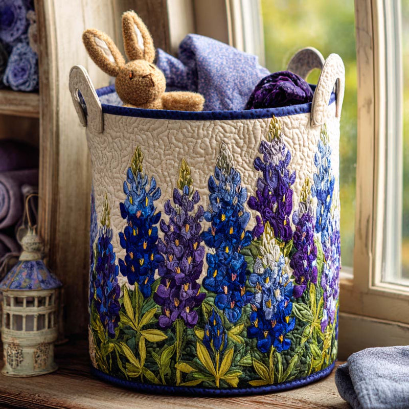 Carmina | Cesta Acolchada con Flores Azules