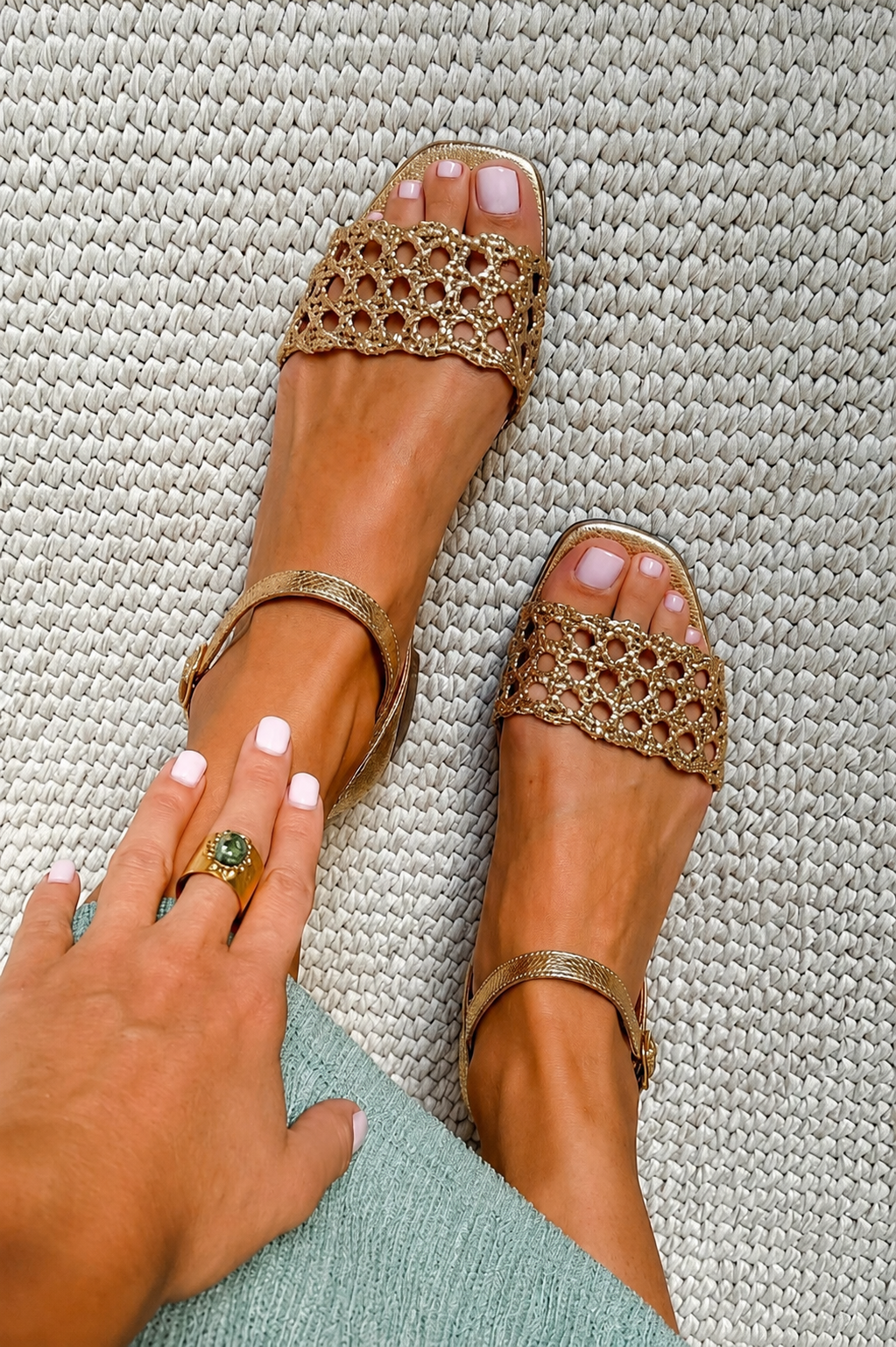 Olalla | Sandalias Planas con Punta Cuadrada