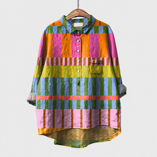 Ámbar | Blusa Oversize de Rayas de Colores
