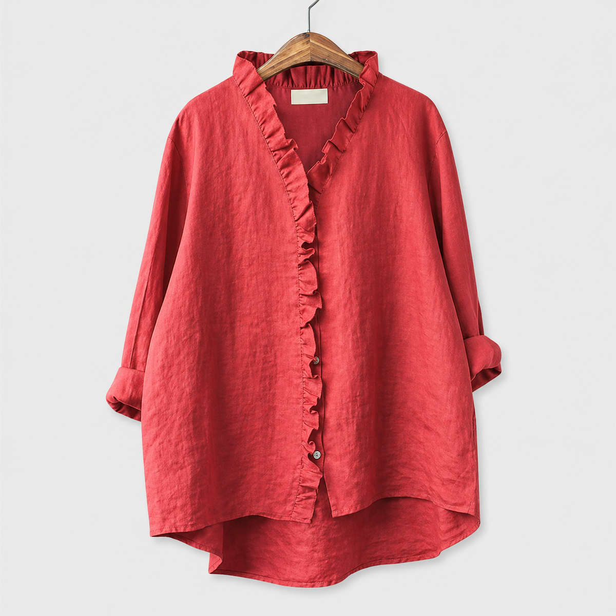 Elena | Blusa de Lino con Volante