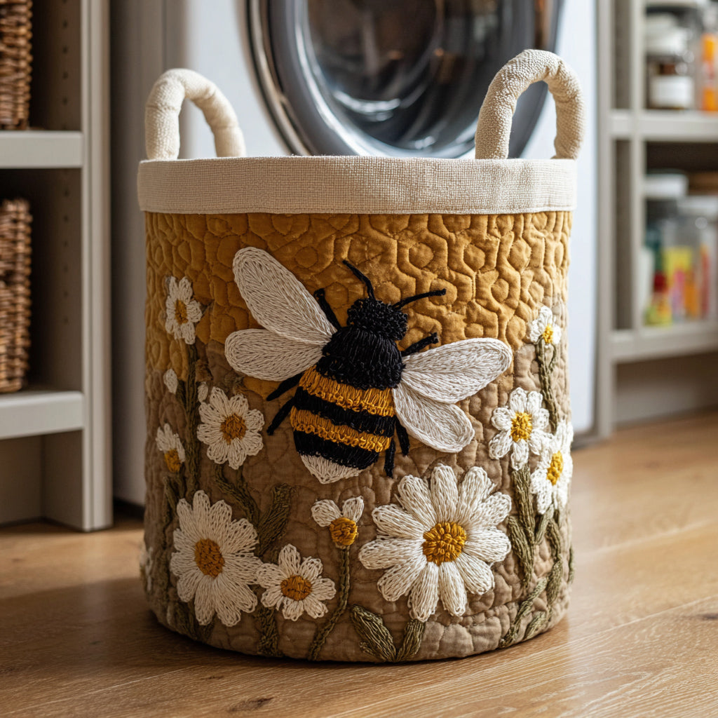 Abril | Cesta Acolchada con Margaritas y Abeja