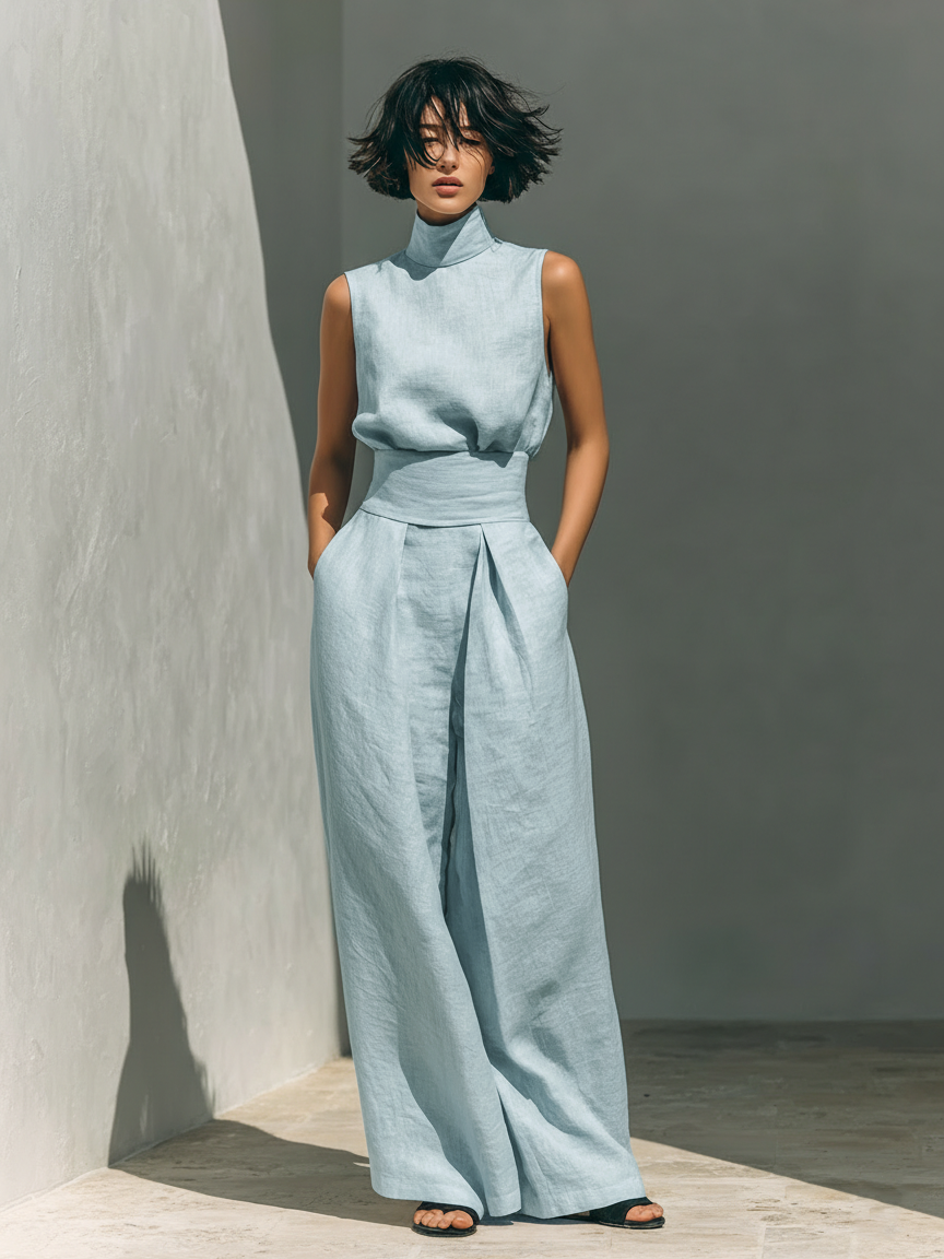 Venancia | Conjunto Minimalista Top y Pantalón Ancho