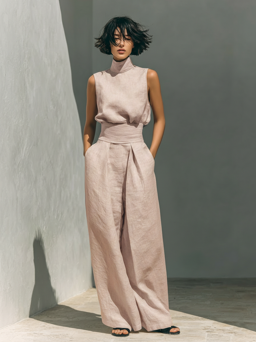 Venancia | Conjunto Minimalista Top y Pantalón Ancho