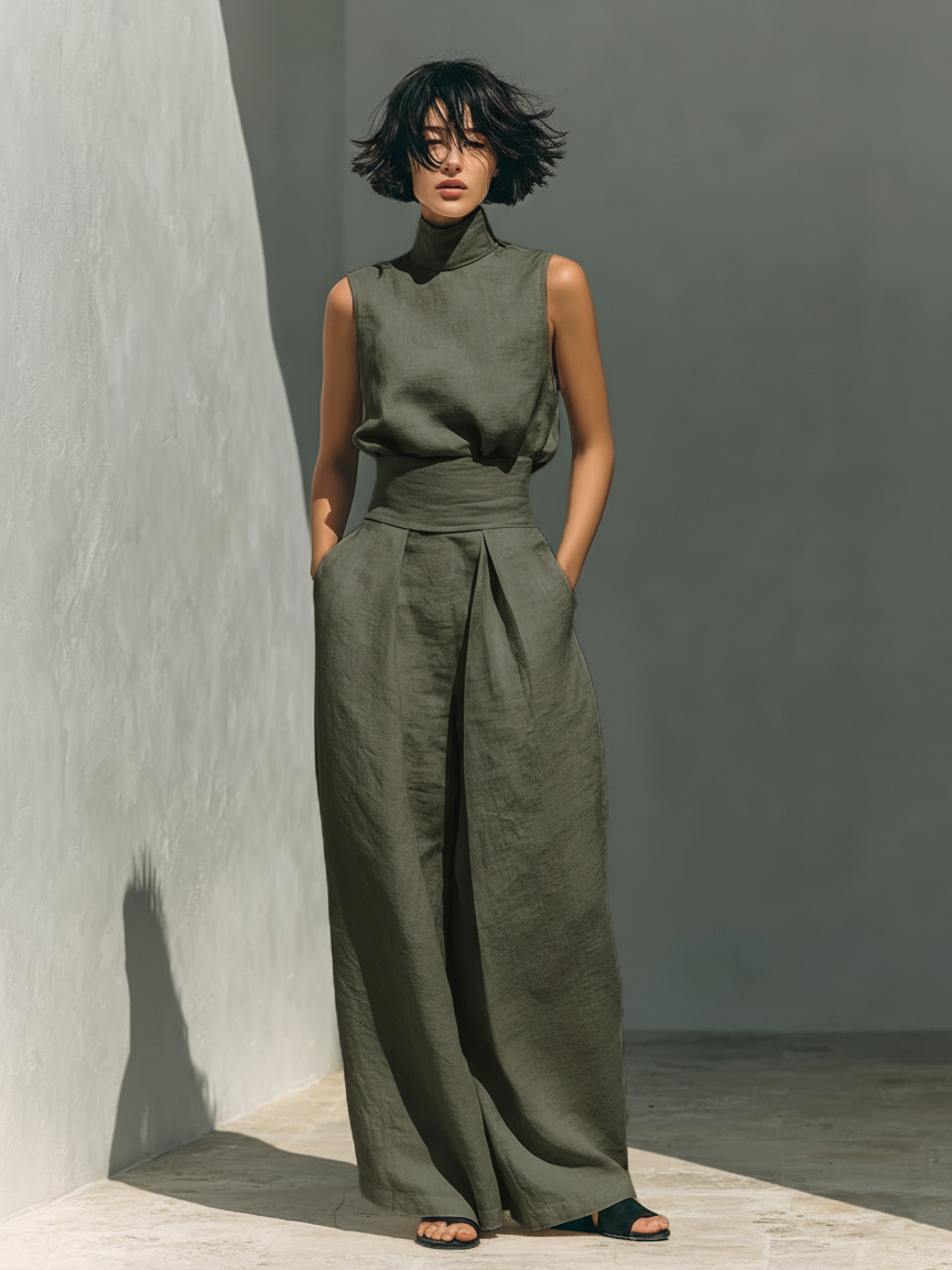 Venancia | Conjunto Minimalista Top y Pantalón Ancho