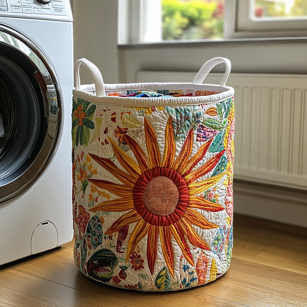 Regina | Cesta Acolchada con Gran Flor Naranja