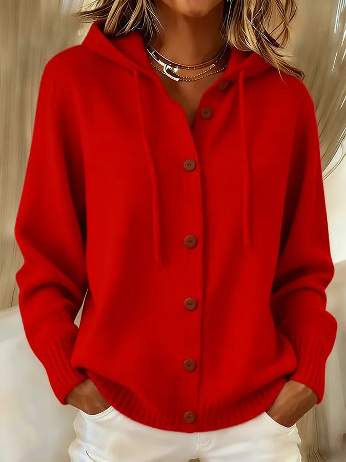 Montserrat | Chaqueta de Punto con Capucha y Botones