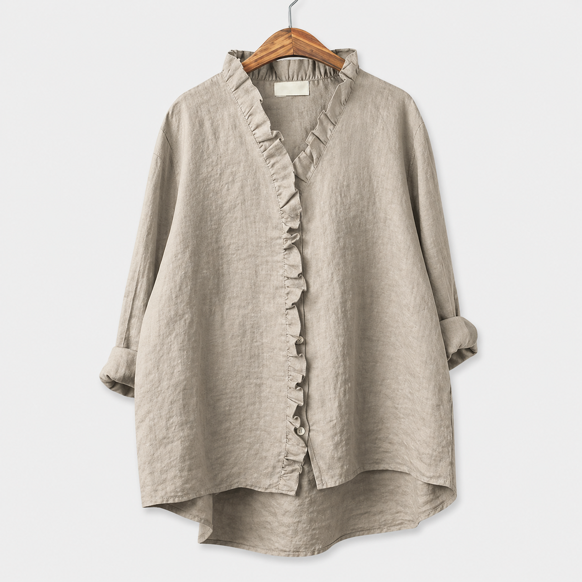 Elena | Blusa de Lino con Volante