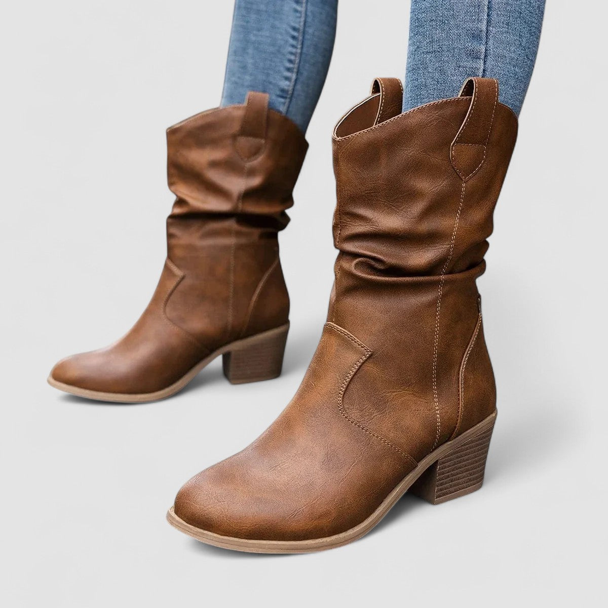 Alicia | Botas de Tacón de Caña Caída