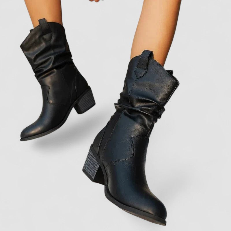 Alicia | Botas de Tacón de Caña Caída