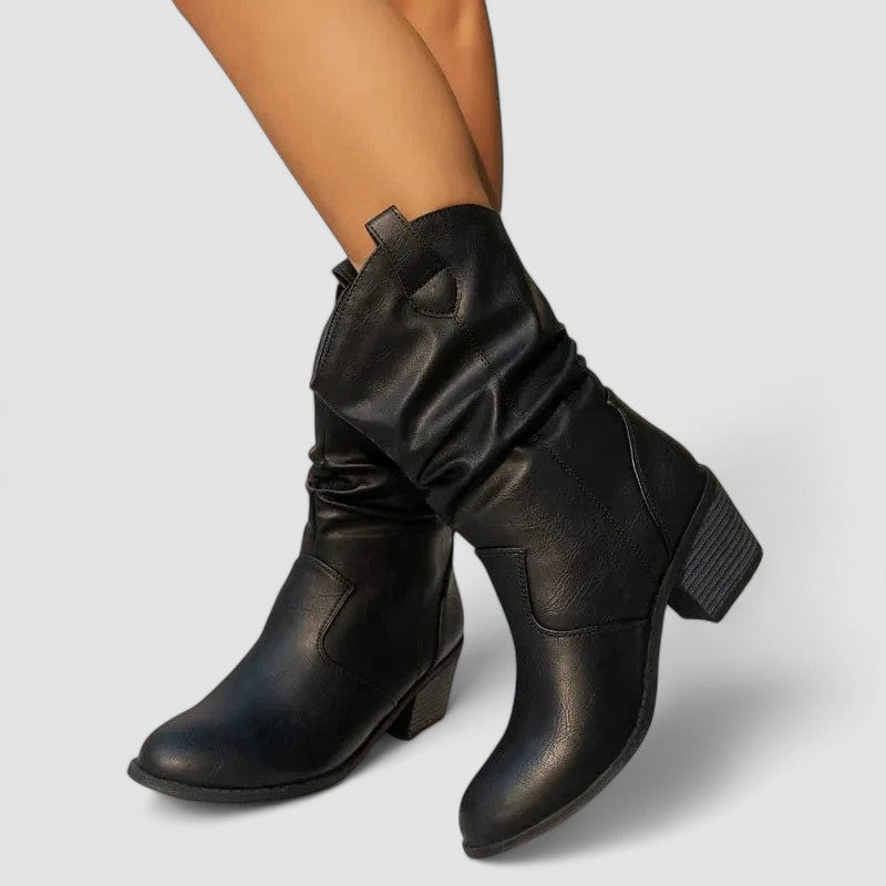 Alicia | Botas de Tacón de Caña Caída