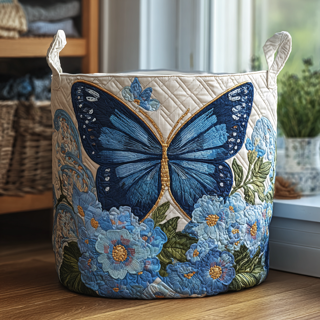 Victoria | Cesta Acolchada con Mariposa y Flores