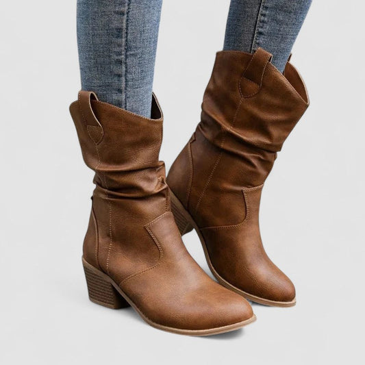 Alicia | Botas de Tacón de Caña Caída