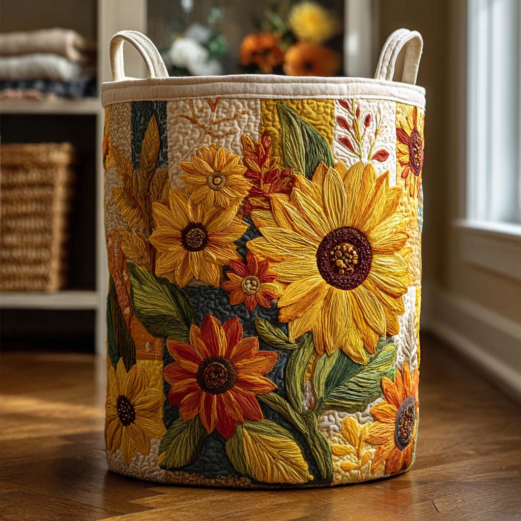 Belinda | Cesta Acolchada con Girasoles
