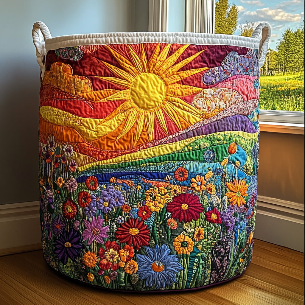 Leire | Cesta Acolchada con Sol y Flores