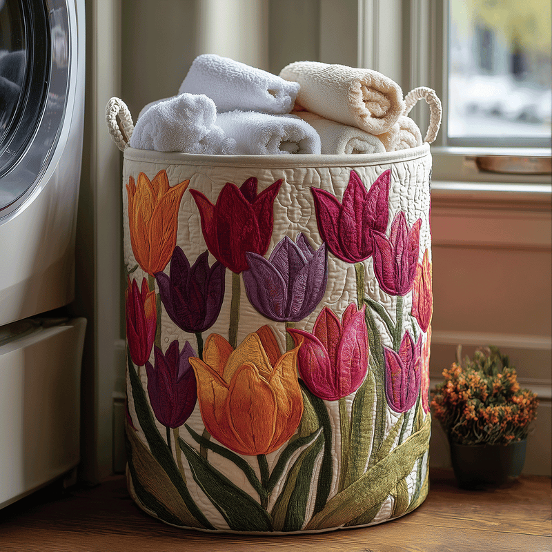 Helena | Cesta Acolchada con Tulipanes