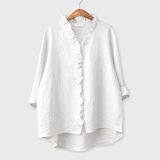 Elena | Blusa de Lino con Volante