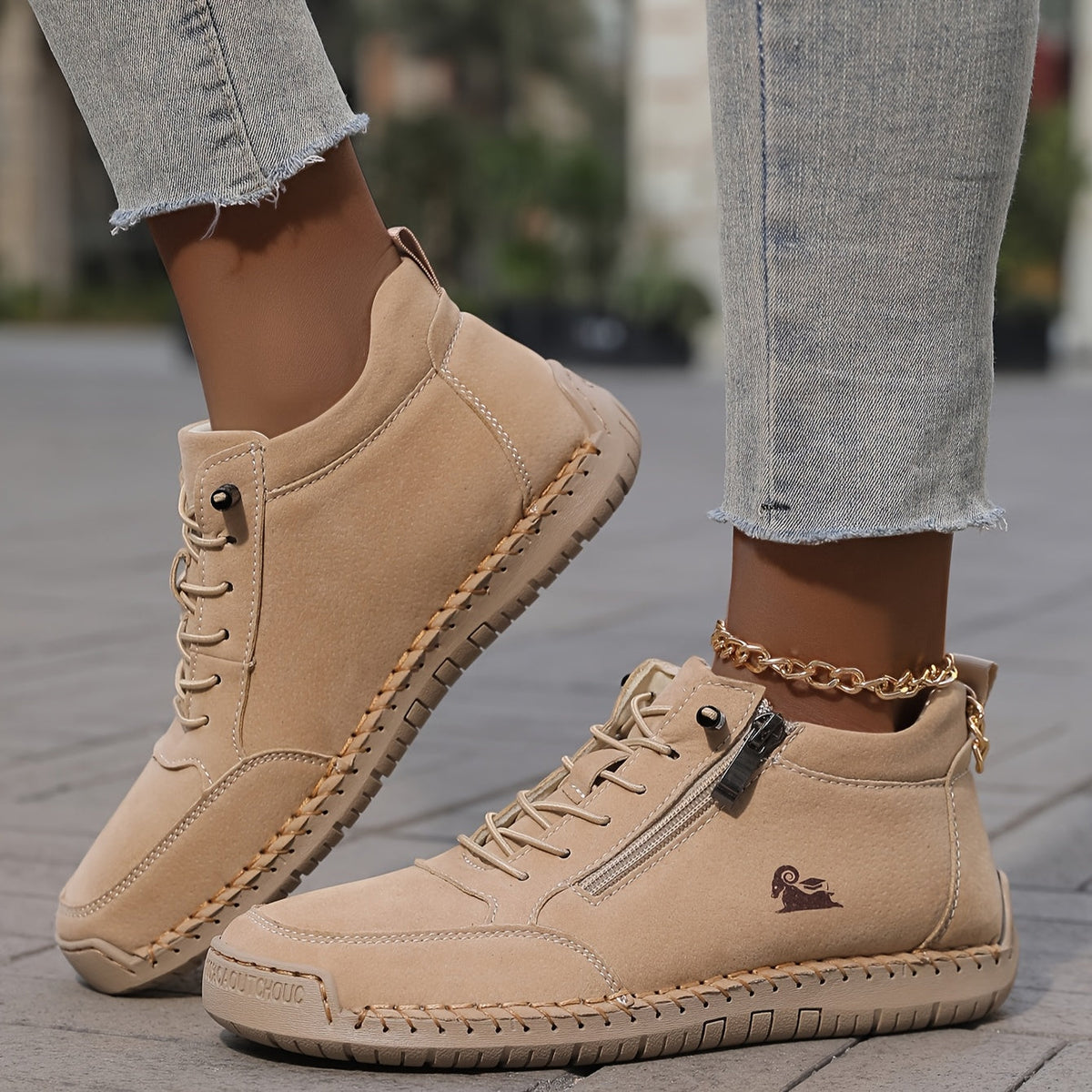 Eulalia | Zapatos de Ante con Cremallera