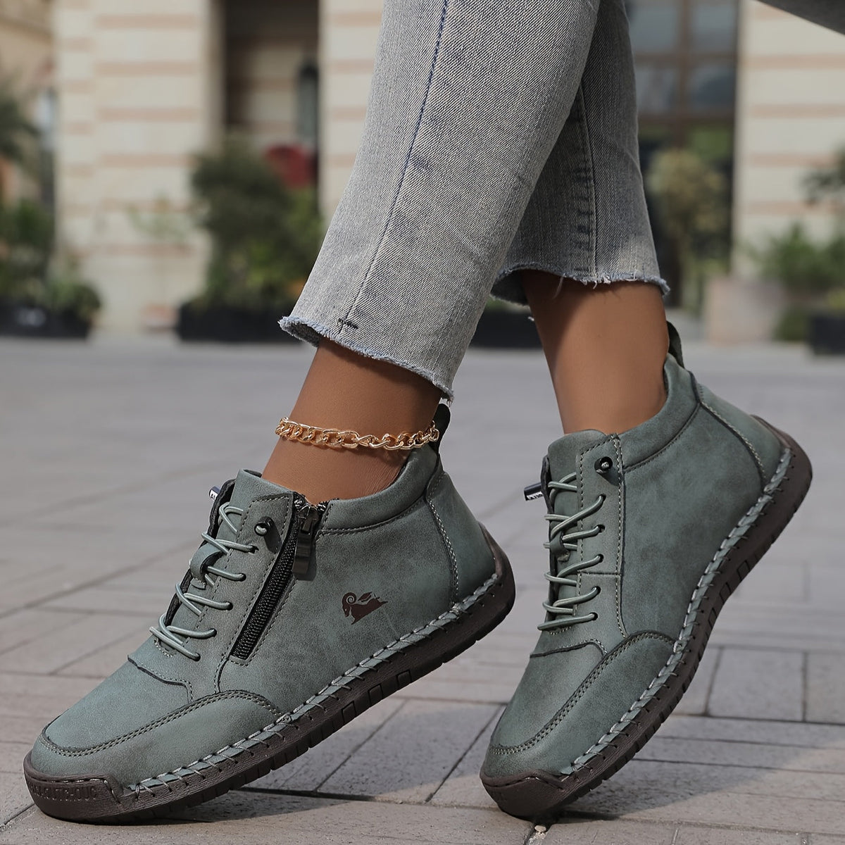 Eulalia | Zapatos de Ante con Cremallera