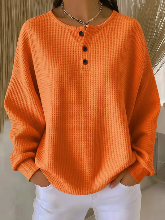 Amelia | Sudadera Henley Gofrada