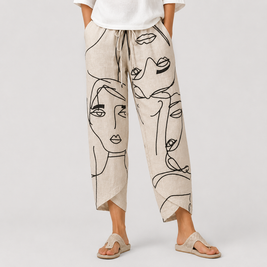 Marina | Pantalones Rectos con Cordón