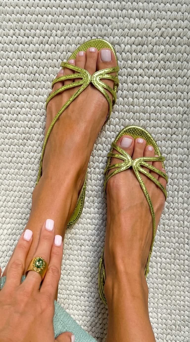 Delia | Sandalias de Tiras Metalizadas