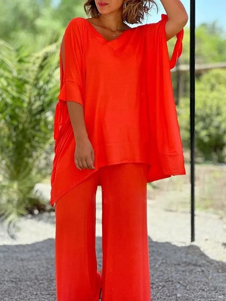 Úrsula | Conjunto Túnica Hombros Descubiertos y Pantalón