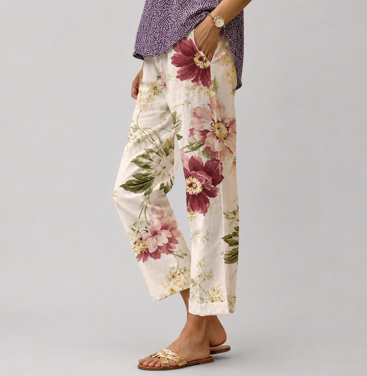 Marina | Pantalones Rectos con Cordón