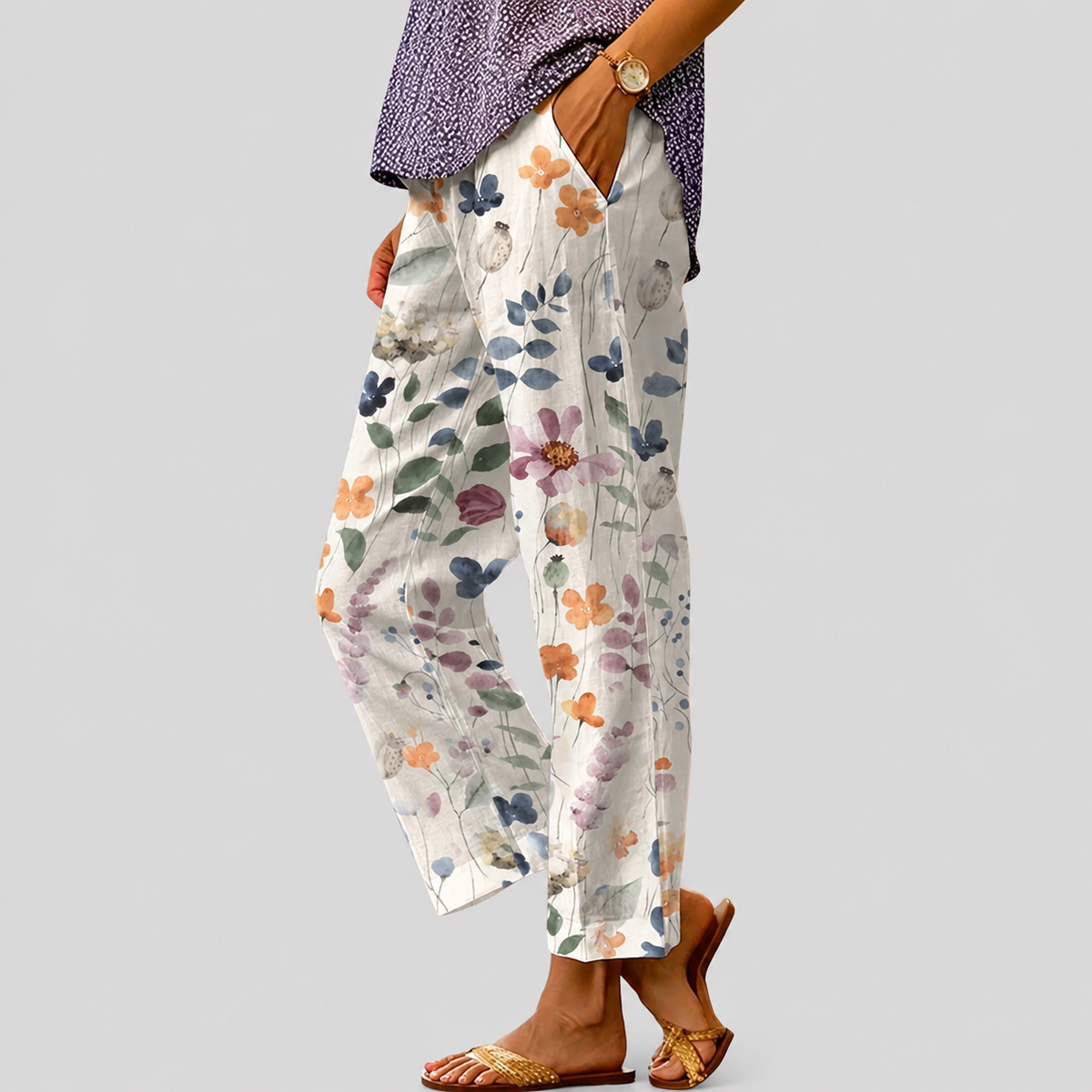 Marina | Pantalones Rectos con Cordón