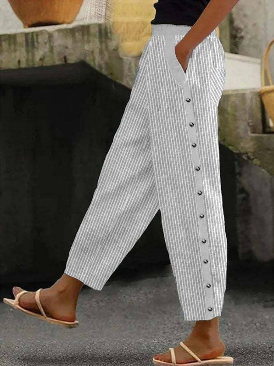Linaya | Pantalones de Rayas con Botones