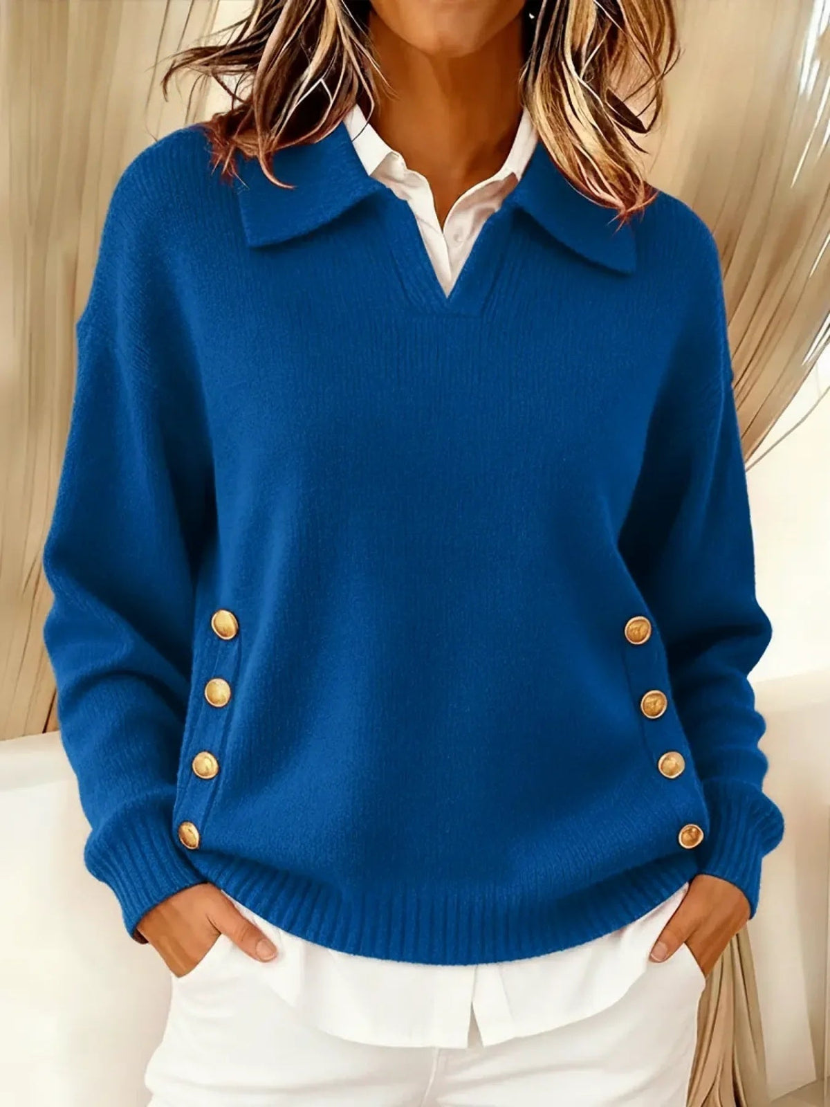Yolanda | Jersey con Cuello Polo y Botones