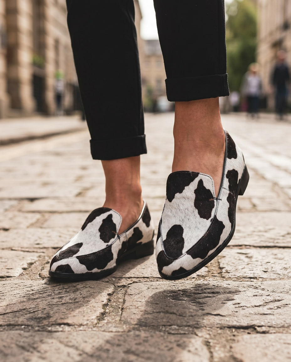 Mocasines en Estampado de Vaca